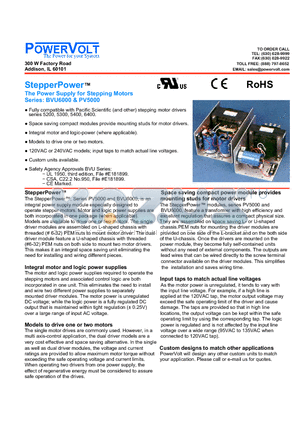 PV5401-1 datasheet - The Power Supply for Stepping Motors
