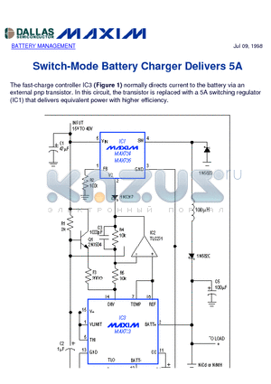 MAX726 datasheet - Switch-Mode Battery Charger Delivers 5A