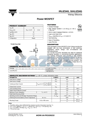 IRLIZ24G datasheet - Power MOSFET