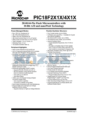 PIC18F2415-I/P datasheet - 28/40/44-Pin Flash Microcontrollers with 10-Bit A/D and nanoWatt Technology