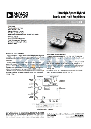 HTC-0300A datasheet - Ultrahigh-Speed Hybrid Track-and-Hold Amplifiers