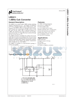 LM2611_05 datasheet - 1.4MHz Cuk Converter