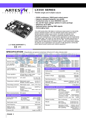 LX350-7617 datasheet - Flexible single and multiple outputs