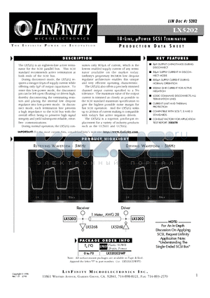 LX5202CDWP datasheet - 18-LINE, l POWER SCSI TERMINATOR