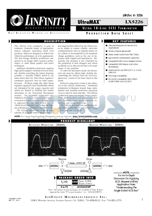 LX5226CDWP datasheet - ULTRA 1 8 - LINE SCSI TERMINATOR