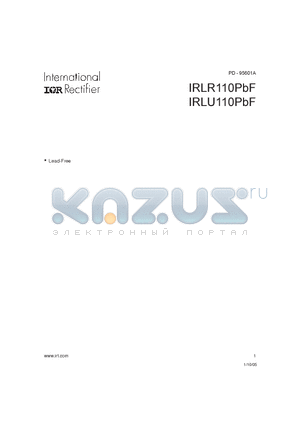 IRLR110PBF datasheet - HEXFET^ Power MOSFET