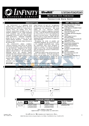 LX5241 datasheet - MULTIMODE SCSI TERMINATOR