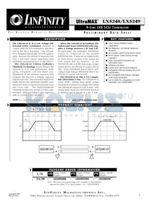 LX5249CDBK datasheet - 9 - LINE LVD SCSI TERMINATOR