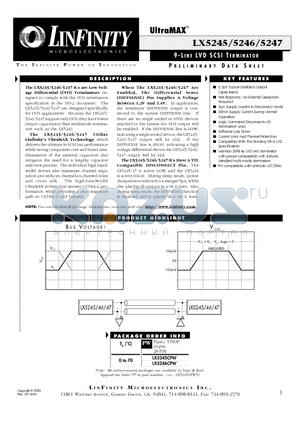 LX5247 datasheet - 9 - LINE LVD SCSI TERMINATO