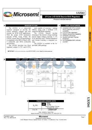 LX5261 datasheet - 27-Line LVD SCSI Source/Sink Regulator
