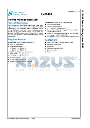 LM26484 datasheet - Power Management Unit