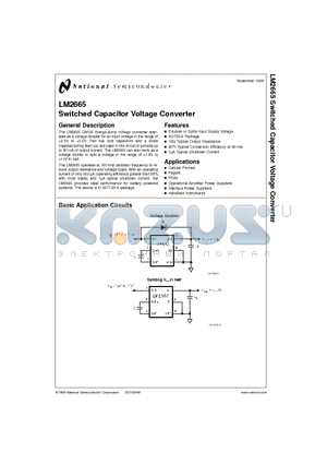 LM2665M6 datasheet - Switched Capacitor Voltage Converter