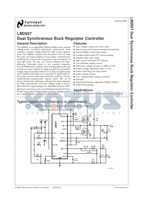 LM2657MTC datasheet - Dual Synchronous Buck Regulator Controller