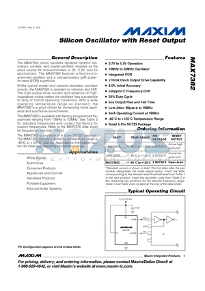 MAX7382CRVT datasheet - Silicon Oscillator with Reset Output