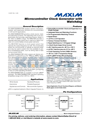MAX7389_06 datasheet - Microcontroller Clock Generator with Watchdog