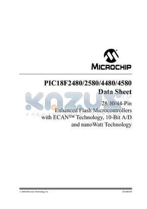 PIC18F2480-I/P datasheet - 28/40/44-Pin Enhanced Flash Microcontrollers with ECAN Technology, 10-Bit A/D and nanoWatt Technology