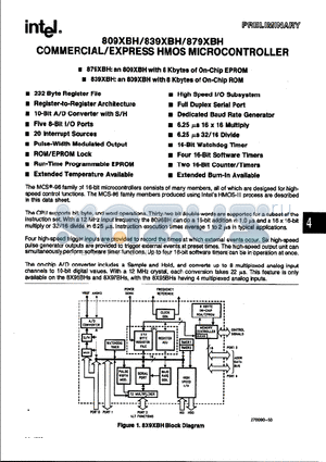 P8397BH datasheet - COMMERCIAL/EXPRESS HMOS MICROCONTROLLER