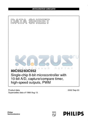 P83C552EFA datasheet - Single-chip 8-bit microcontroller