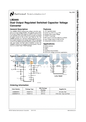 LM2685MTC datasheet - Dual Output Regulated Switched Capacitor Voltage Converter