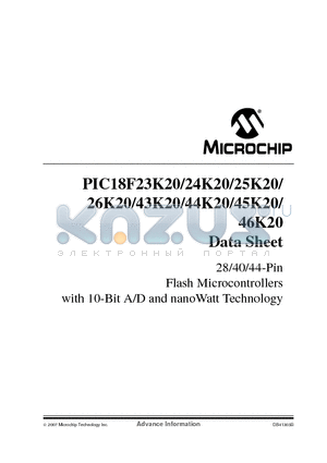 PIC18F24K20-E/SP datasheet - 28/40/44-Pin Flash Microcontrollers with 10-Bit A/D and nanoWatt Technology