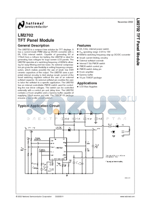 LM2702MT-ADJ datasheet - TFT Panel Module