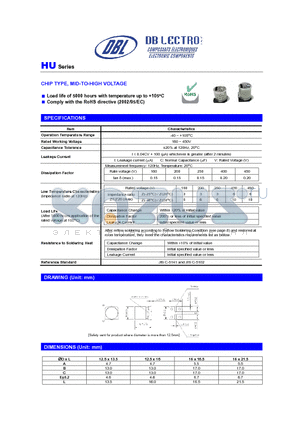 HU1C101LT datasheet - CHIP TYPE, MID-TO-HIGH VOLTAGE