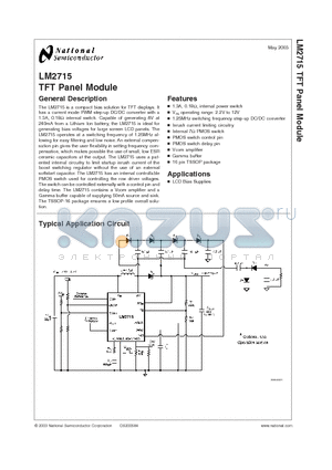 LM2715MTX-ADJ datasheet - TFT Panel Module