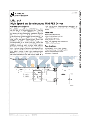 LM2724AMX datasheet - High Speed 3A Synchronous MOSFET Driver