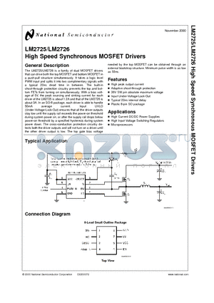 LM2725MX datasheet - High Speed Synchronous MOSFET Drivers