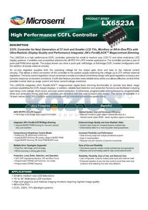 LX6523A datasheet - High Performance CCFL Controller