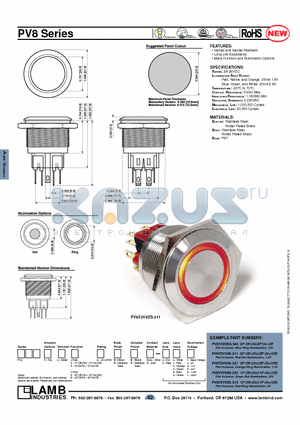 PV8F2U0NN-211 datasheet - Vandal and Vandal Resistant, RATING: 2A 36VDC