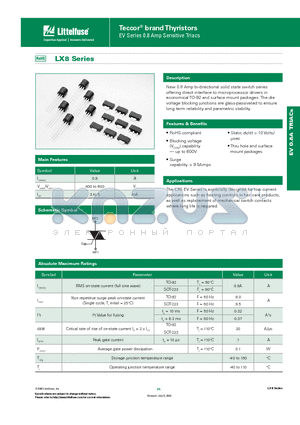 LX803DE datasheet - New 0.8 Amp bi-directional solid state switch series offering direct
