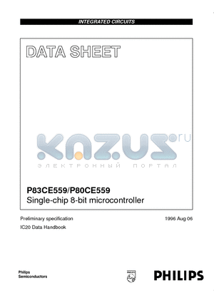 P83CE559EBB/YYY datasheet - Single-chip 8-bit microcontroller