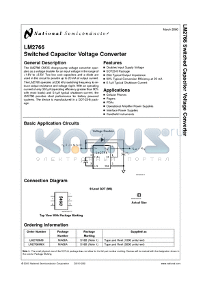 LM2766 datasheet - Switched Capacitor Voltage Converter