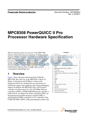 MPC8308 datasheet - PowerQUICC^ II Pro Processor
