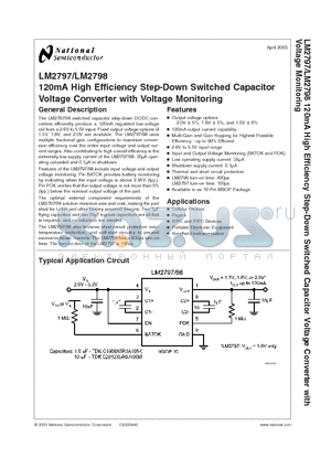 LM2798MMX-1.8 datasheet - 120mA High Efficiency Step-Down Switched Capacitor Voltage Converter with Voltage Monitoring
