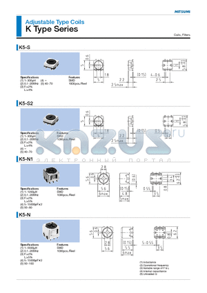 K7-J datasheet - Adjustable Type Coils