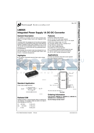 LM2825 datasheet - Integrated Power Supply 1A DC-DC Converter