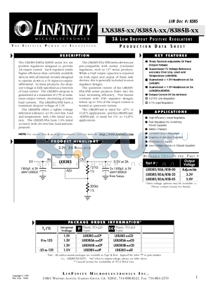 LX8385-00CP datasheet - 3 A LOW DROPOUT POSITIVE REGULATORS