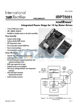 IRPT5051 datasheet - Integrated Power Stage for 15 hp Motor Drives
