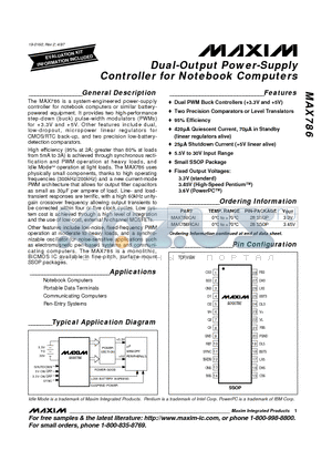 MAX786RCAI datasheet - Dual-Output Power-Supply Controller for Notebook Computers