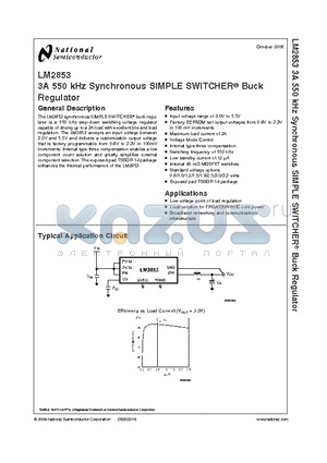 LM2853MH-1.0 datasheet - 3A 550 kHz Synchronous SIMPLE SWITCHER Buck Regulator