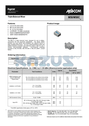 M50 datasheet - Triple-Balanced Mixer