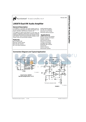 LM2879T datasheet - LM2879 Dual 8W Audio Amplifier