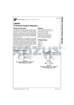 LM29 datasheet - 3-Terminal Positive Regulator