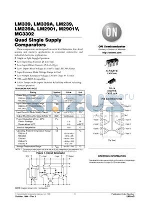 LM2901D datasheet - Quad Single Supply Comparators