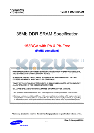 K7D321874C-HC40 datasheet - 1Mx36 & 2Mx18 SRAM
