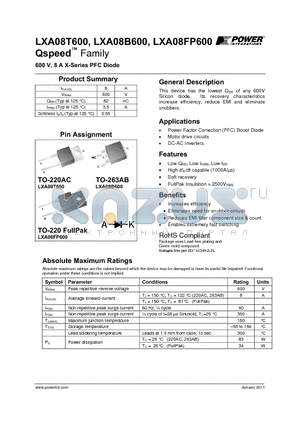 LXA08FP600 datasheet - 600 V, 8 A X-Series PFC Diode