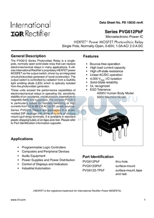 PVG612S datasheet - Microelectronic Power IC