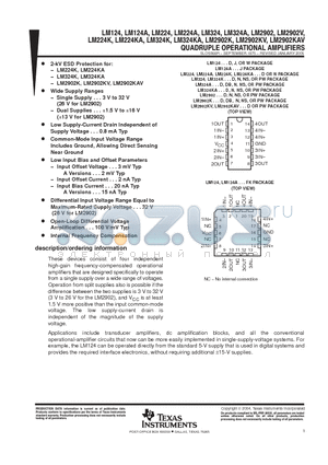 LM2902KDBRE4 datasheet - QUADRUPLE OPERATIONAL AMPLIFIERS